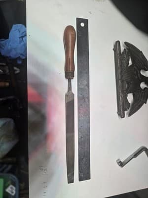Lot of 3 Vintage Nicholson Mill Bastard Files with Handles - Thumbnail 5