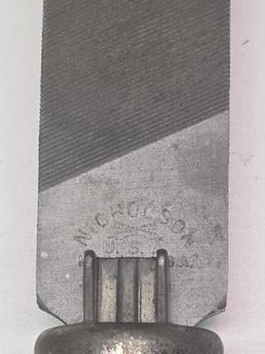 Lot of 3 Vintage Nicholson Mill Bastard Files with Handles - Thumbnail 10