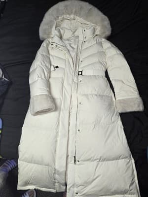Michaa Womans Down Jacket Real Fur Two-Color Belted Long Padding MIPCYPD920 - Thumbnail 7