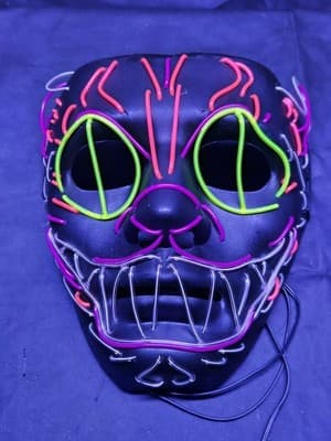 El Wire Cat Mask Halloween LED Mask - Thumbnail 2