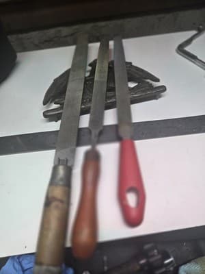 Lot of 3 Vintage Nicholson Mill Bastard Files with Handles - Thumbnail 13