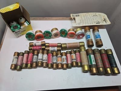 37-Vintage Mixed Buss-Style Fuse Lot, Some New In Box Most Tested And Working