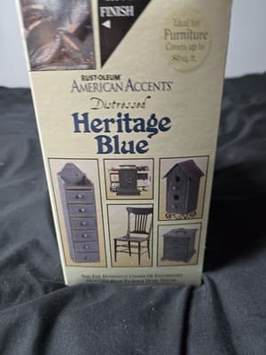 NEW Rustoleum American Accents Distress Heritage Blue Paint Kit DIY - Thumbnail 4