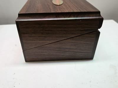 VTG Wehrle World Time Desk Table Clock with Wood Box Germany Quartz - Thumbnail 12