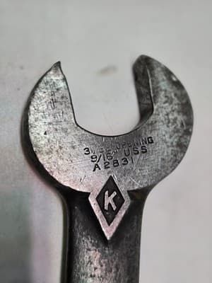 VINTAGE KRAEUTER USA A2831 Diamond K Logo Double Open End Wrench 7/8" & 31/32" - Thumbnail 5