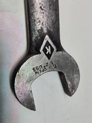 VINTAGE KRAEUTER USA A2831 Diamond K Logo Double Open End Wrench 7/8" & 31/32" - Thumbnail 4