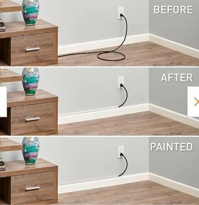 LEGRAND Wiremold CordMate Cord Cover 5 ft. Channel Cord Hider for Home or Office - Thumbnail 3