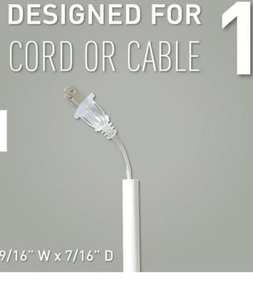 LEGRAND Wiremold CordMate Cord Cover 5 ft. Channel Cord Hider for Home or Office - Thumbnail 6