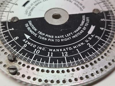 Vintage Aemco Mechanical Timer Dial 24-Hr Left Hand Thread Parts/Restoration - Thumbnail 6