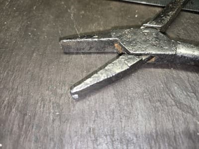 Antique Primitive Blacksmith Hand Forged Iron Pliers Crude Old Tool Collectible - Thumbnail 3