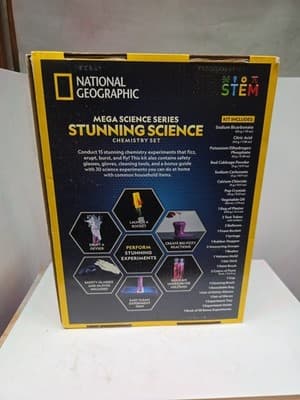 NATIONAL GEOGRAPHIC STUNNING SCIENCE CHEMISTRY SET 45 EASY EXPERIMENTS MEGA STEM - Thumbnail 3