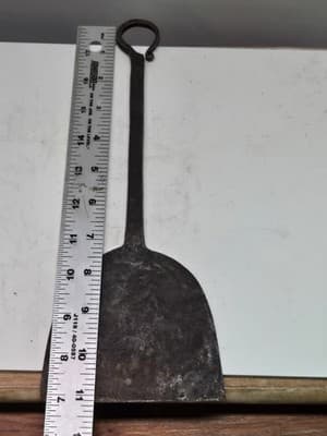 Antique 18th century American hand forged Wrought Iron Salamander W/Shepard Hook - Thumbnail 6