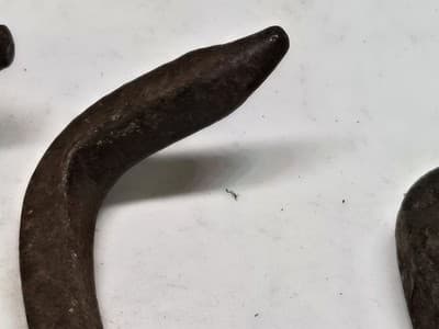 Lot Of 7 Antique Gate Hooks Iron Hand-Wrought Pre-1890 Twisted Shafts - Thumbnail 10