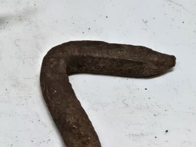 Lot Of 7 Antique Gate Hooks Iron Hand-Wrought Pre-1890 Twisted Shafts - Thumbnail 8