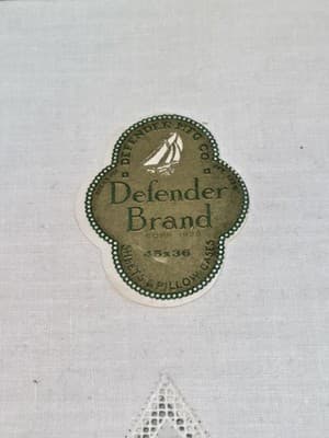 Defender MFG Co. New Old Stock 1900s Sheet And Pillowcases, Monogrammed "B" - Thumbnail 3