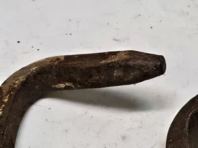 Lot Of 7 Antique Gate Hooks Iron Hand-Wrought Pre-1890 Twisted Shafts - Thumbnail 11