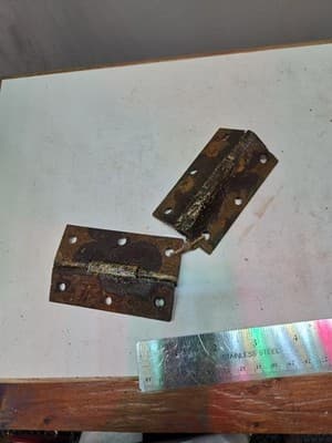 Pair Of Late 19th Century Vintage Iron Butt Hinges - Thumbnail 3