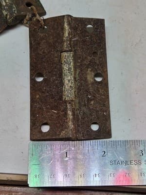 Pair Of Late 19th Century Vintage Iron Butt Hinges - Thumbnail 2