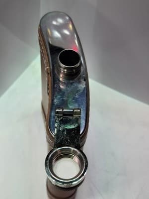 Flask Bey-Berk Stainless Steel Leather Cover Screw Cap - 6 oz - Thumbnail 6