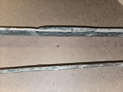 2 Large Antique 1800s Strap Hinges Wrought Iron Door Hardware 24.5" & 23.5" - Thumbnail 9
