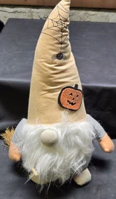 HALLOWEEN THEME WEIGHTED FABRIC GNOME 13.5” TALL - Thumbnail 2