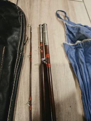 Vintage Herter's RB6HO 8'6" Fly Fishing Rod 3-Piece Fiberglass Sock Kolpin Case - Thumbnail 5