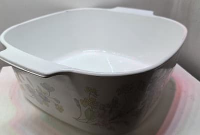 Vintage Corning Ware 5 Quart Large Pastel Bouquet Floral Casserole Dish A-5-B - Thumbnail 4