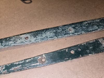 2 Large Antique 1800s Strap Hinges Wrought Iron Door Hardware 24.5" & 23.5" - Thumbnail 14
