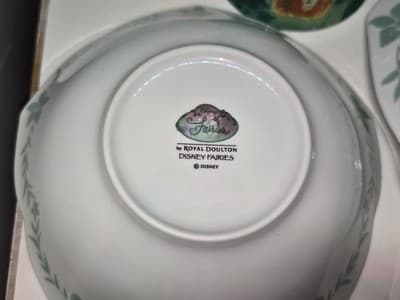 New Rare Disney Fairies by Royal Doulton 3 Piece Set Mug/Plate/Bowl *Hand Signed - Thumbnail 4
