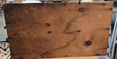 ANTIQUE HANDMADE FOLKART WOODEN CADDY W/HORSESHOE HANDLES & IRON EAGLE - Thumbnail 5