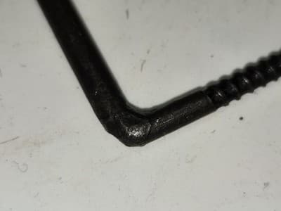 Vintage Hammered Hand Forged Black Wrought Iron L Shaped Screw Hooks Lot Of 18 - Thumbnail 4