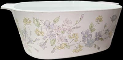 Vintage Corning Ware 5 Quart Large Pastel Bouquet Floral Casserole Dish A-5-B - Thumbnail 2