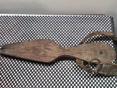 Antique Colonial American Curled Toe Metal & Wood Ice Skate Mid 17th Century - Thumbnail 12