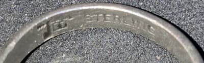 Vintage Native American Sterling Silver Bell Trading Post Faceted Ring Hematite - Thumbnail 2