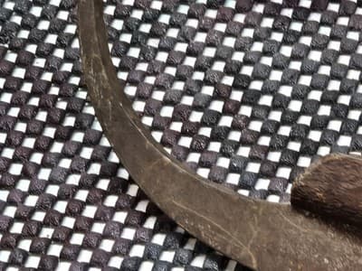 Antique Colonial American Curled Toe Metal & Wood Ice Skate Mid 17th Century - Thumbnail 20