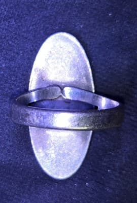 Vintage Native American Sterling Silver Bell Trading Post Faceted Ring Hematite - Thumbnail 3