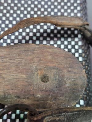 Antique Colonial American Curled Toe Metal & Wood Ice Skate Mid 17th Century - Thumbnail 9
