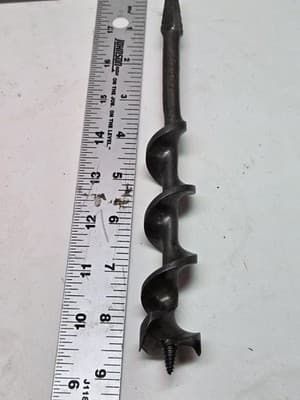 Vintage Craftsman Brace Wood Boring Auger Bit, Single Spur, 16/16 X 9 1/4” - Thumbnail 8