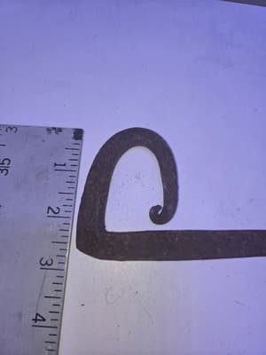 Antique Hand Forged Iron Tent Spike Drive-in Hook Betty Lamp Holder Pigtail End - Thumbnail 2