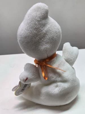 Ty Original Beanie Babies Spooky White Ghost w Tags Halloween Plush Bean Bag - Thumbnail 2