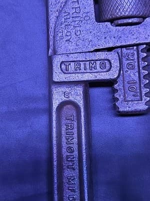 Vintage Trimo 10" Drop Forged Monkey Wrench Trimont Mfg Co. Roxbury, Mass USA - Thumbnail 4