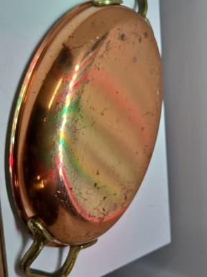 VTG Tagus Chef Copper Oval Sauté Fish Gratin Pan 10" Brass Handles Made Portugal - Thumbnail 4