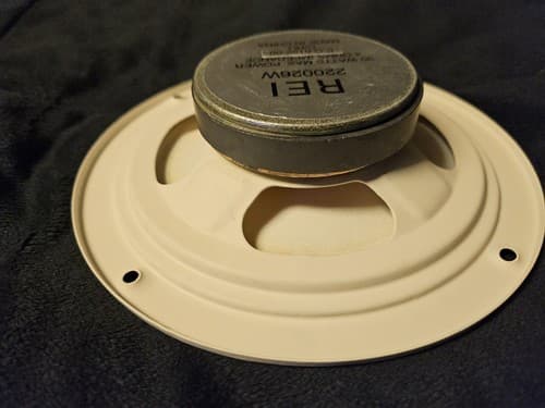 New REI 6" Cone Speaker 220026 White W/ grill 30W 4 Ohm RV Auto Home Garage - Thumbnail 4