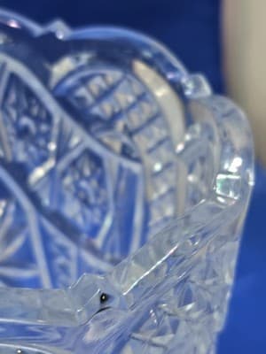 Antique US Glass Co 15150 Art Cut Vase Pinwheel Hobstar EAPG Marked U 1913 - Thumbnail 4