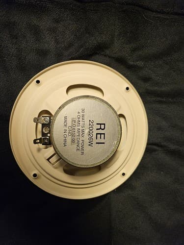 New REI 6" Cone Speaker 220026 White W/ grill 30W 4 Ohm RV Auto Home Garage - Thumbnail 2
