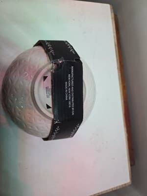 Hobby Lobby Cheese Bowl with Knife Spreader Black/White Ceramic 6” - Thumbnail 2