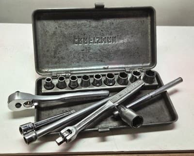 Vintage Craftsman -V- Series 1/4" Drive 14pc Ratchet Set w/Embossed Metal Case - Thumbnail 5