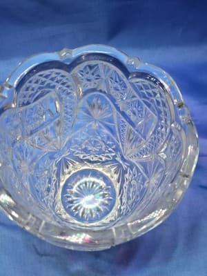 Antique US Glass Co 15150 Art Cut Vase Pinwheel Hobstar EAPG Marked U 1913 - Thumbnail 8