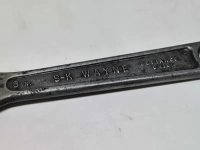Vintage SK Wayne 8” Adjustable Wrench Defiance Ohio USA - Thumbnail 2