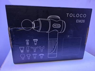 Toloco EM26 Percussion Massage Gun 10 Heads Cordless Multispeed Black - Thumbnail 2